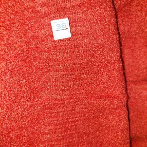 Vintage 1940s-1950s Orange/Rust V-Neck Long Sleeve Knit Sweater - Picture 8 of 8